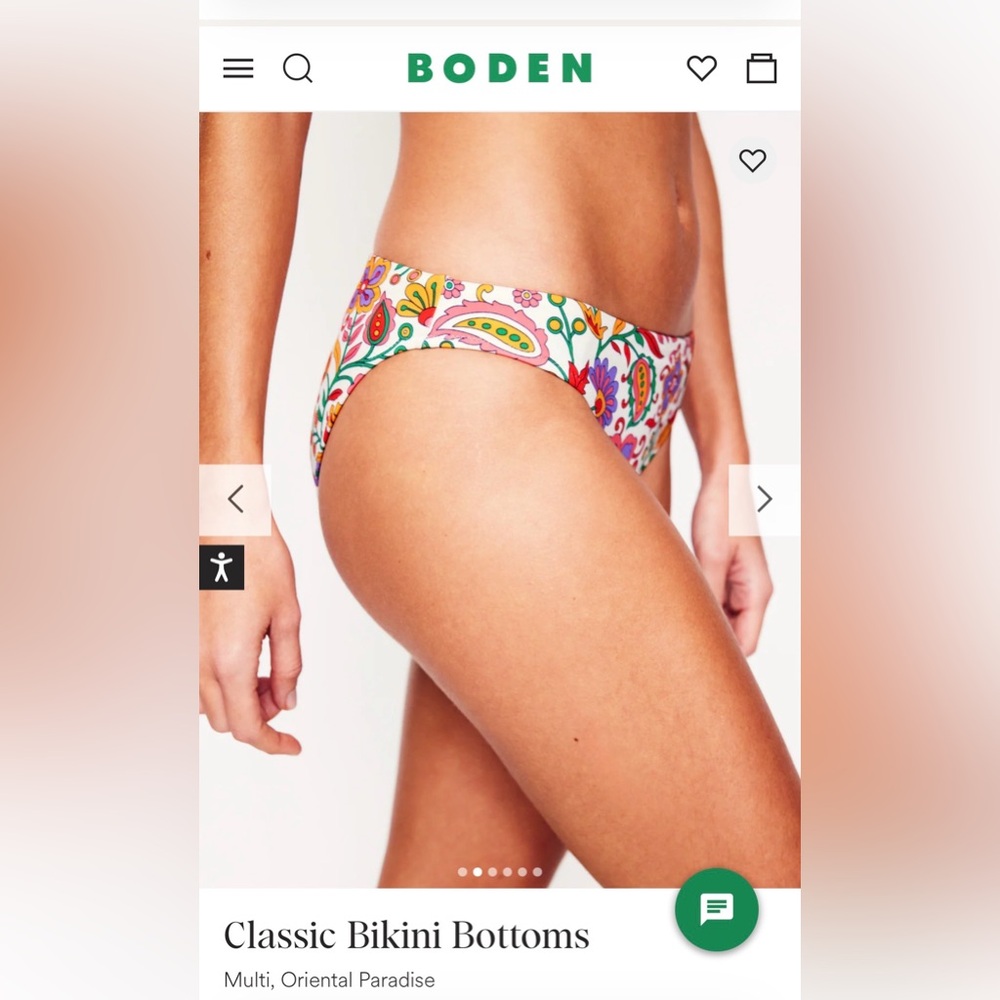 Boden Oriental Paradise Bikini set. 34 C top, Classic medium bottoms. NWT - Picture 10 of 13